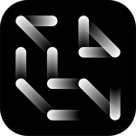 Modernes schwarz-weißes abstraktes Logodesign mit Farbverlaufseffekten