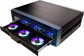 Servergerät mit leuchtenden Lüftern von MH Service